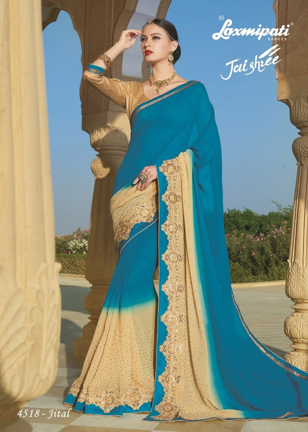 Laxmipati Jaishree 4518 Multicolor Chiffon Saree