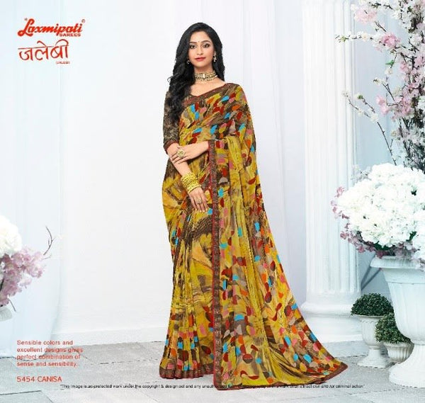 Laxmipati Jalebi 5454 Multicolor Georgette Saree