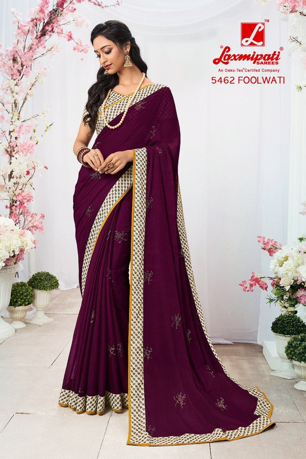 Laxmipati Jalebi 5462 Purple Chiffon Saree