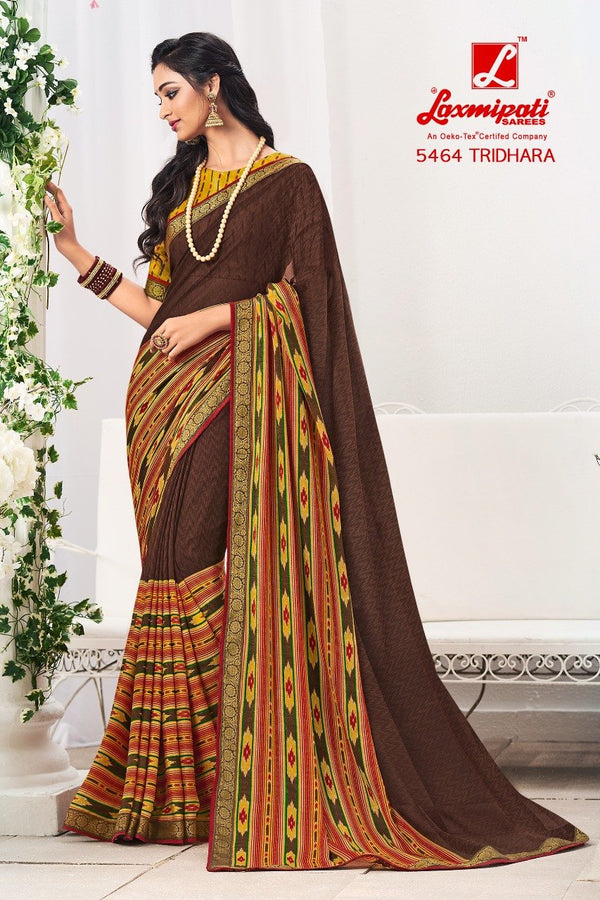 Laxmipati Jalebi 5464 Brown Georgette Saree