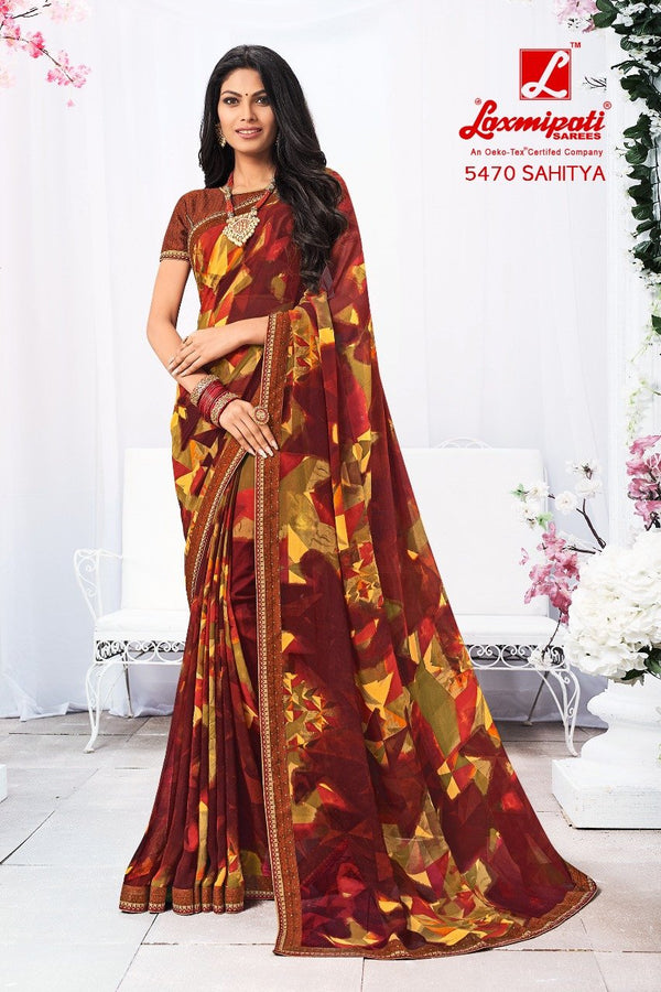 Laxmipati Jalebi 5470 Multicolor Georgette Saree