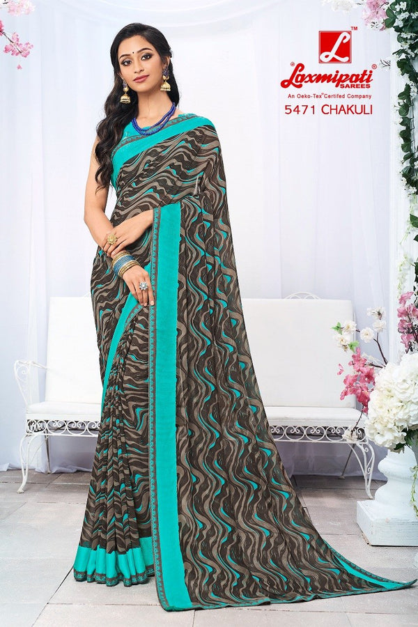 Laxmipati Jalebi 5471 Black Georgette Saree