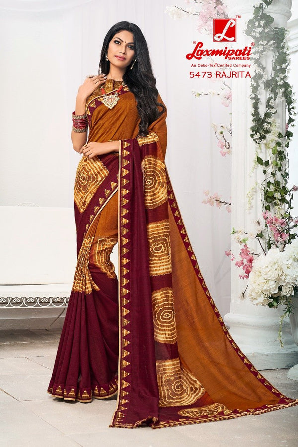 Laxmipati Jalebi 5473 Multicolor Chiffon Saree