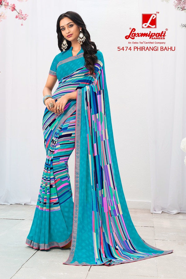 Laxmipati Jalebi 5474 Blue Georgette Saree