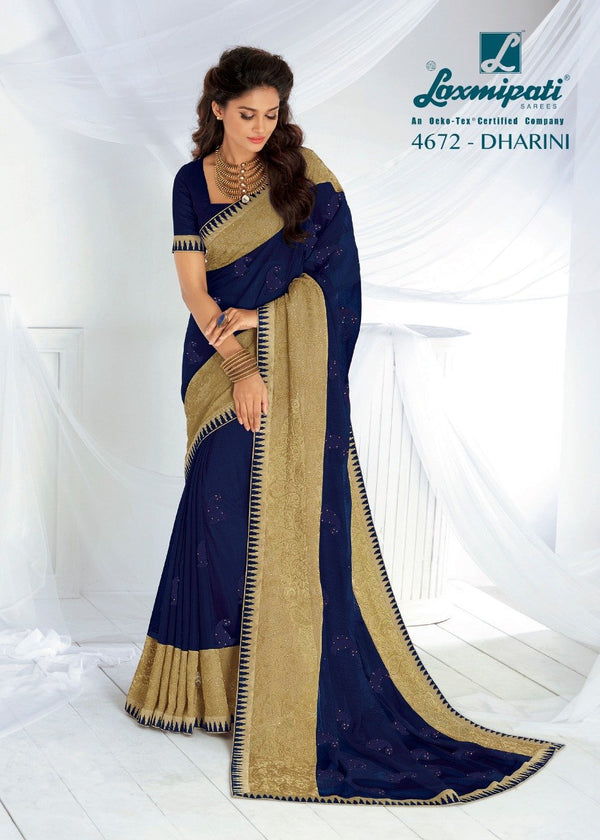 Laxmipati Jhalak 4672 Blue Chiffon Saree