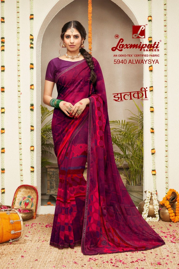 Laxmipati Jhalki 5940 Multicolor Georgette Saree