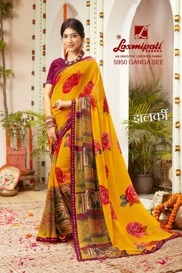 Laxmipati Jhalaki 5950 Multicolor Georgette Saree