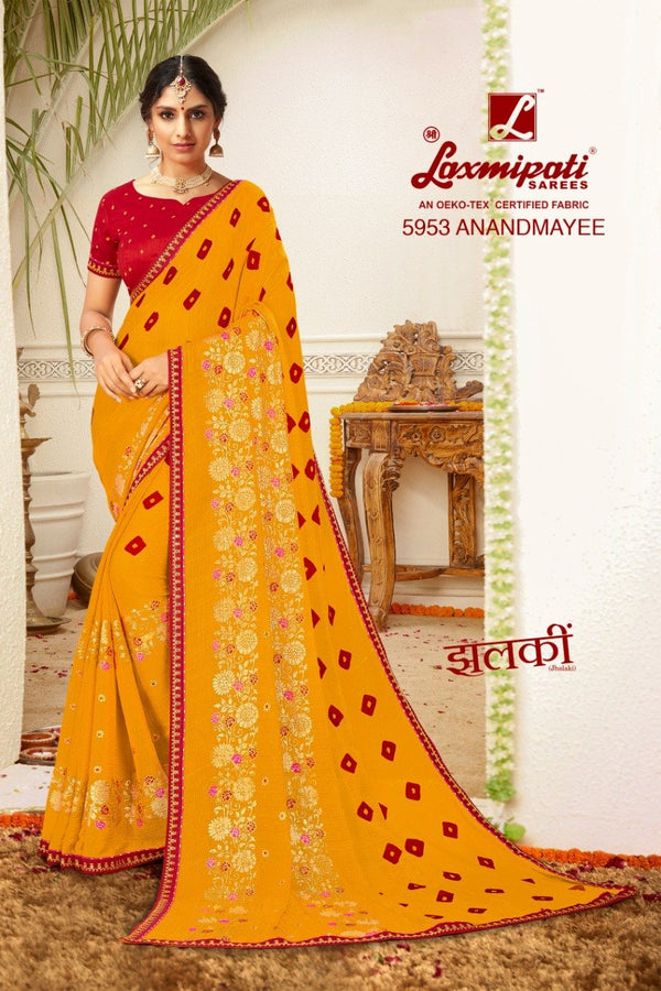 Laxmipati Jhalki 5953 Multicolor Chiffon Saree