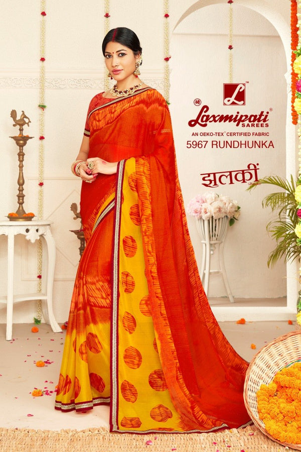 Laxmipati Jhalki 5967 Multicolor Chiffon Saree