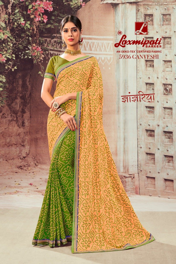 Laxmipati Jhanjharia 5936 Multicolor Chiffon Saree