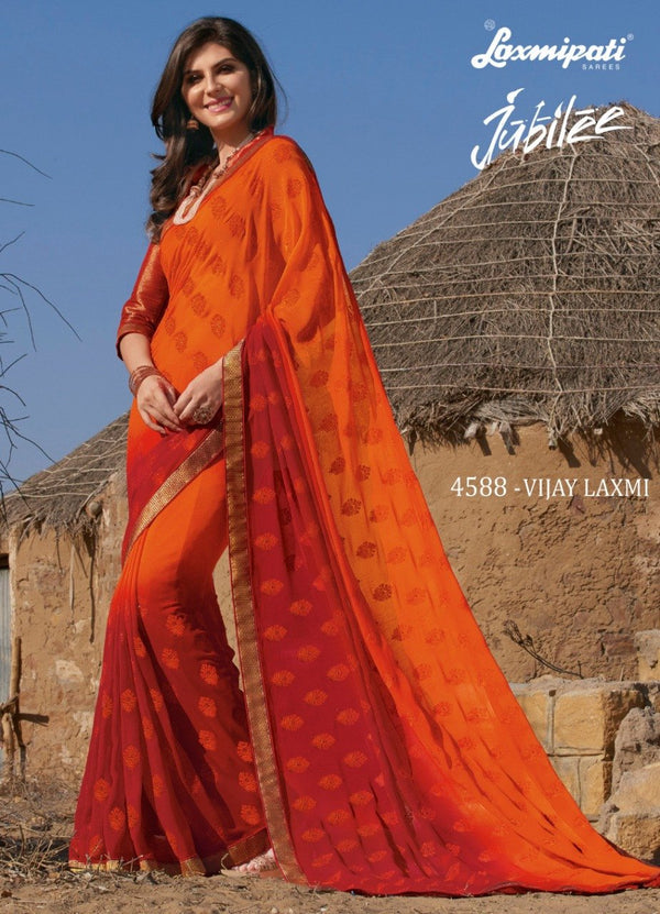 Laxmipati Jubilee 4588 Multicolor Chiffon Saree