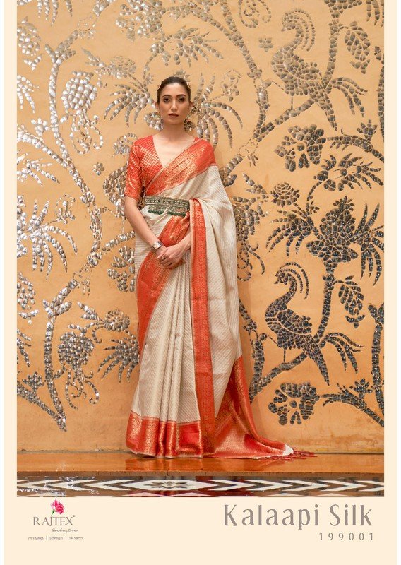 Rajtex Kalaapi Silk 199001 Cream Silk Saree