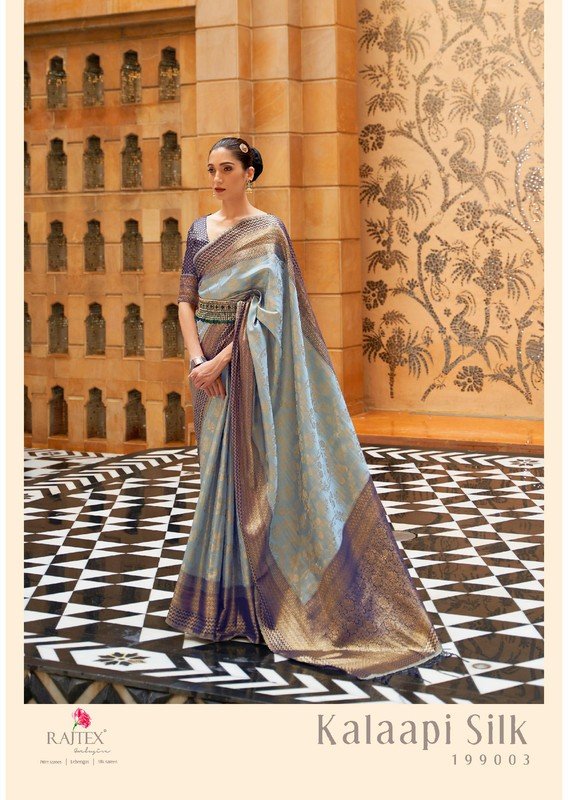 Rajtex Kalaapi Silk 199003 Blue Silk Saree