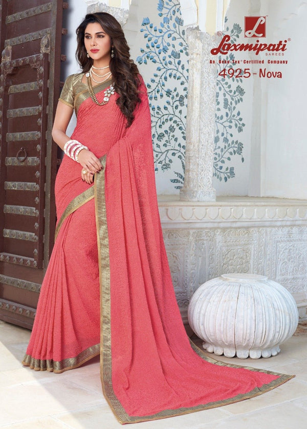 Laxmipati Kalki 4925 Pink Chiffon Saree