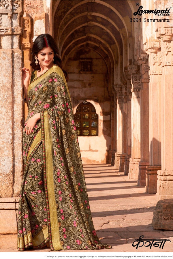 Laxmipati Kangana 3991 Multicolor Georgette Saree