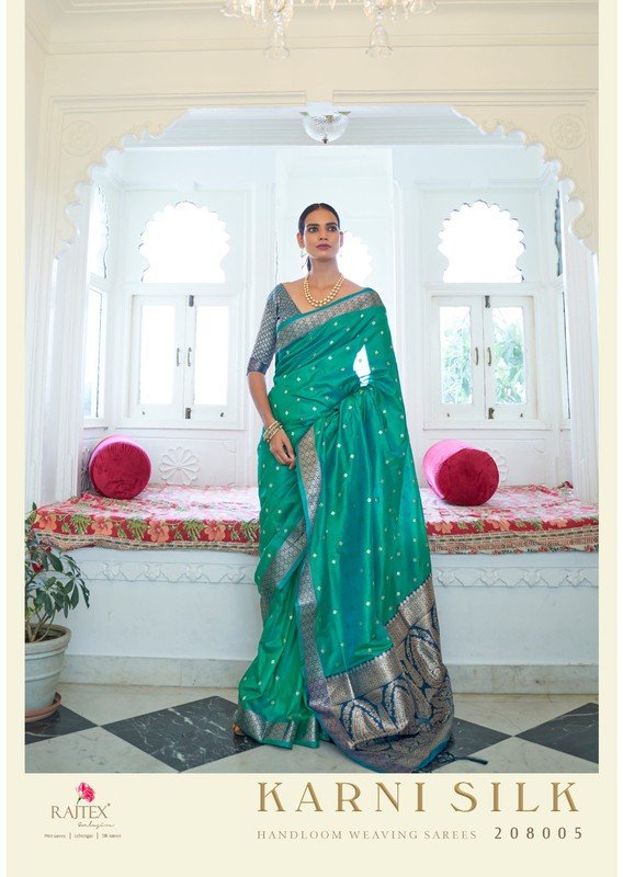 Rajtex Karni Silk 208005 Green Silk Saree