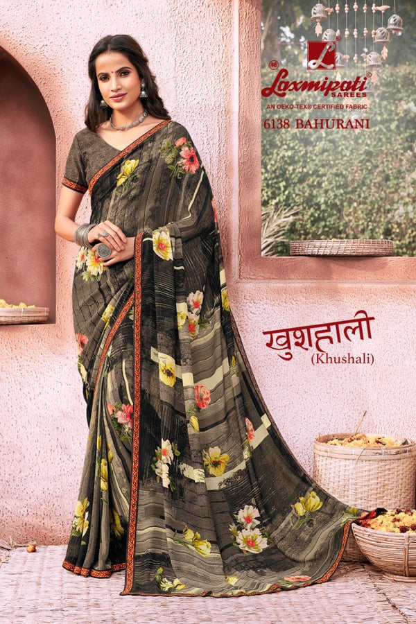 Laxmipati Khushali 6138 Multicolor Georgette Saree