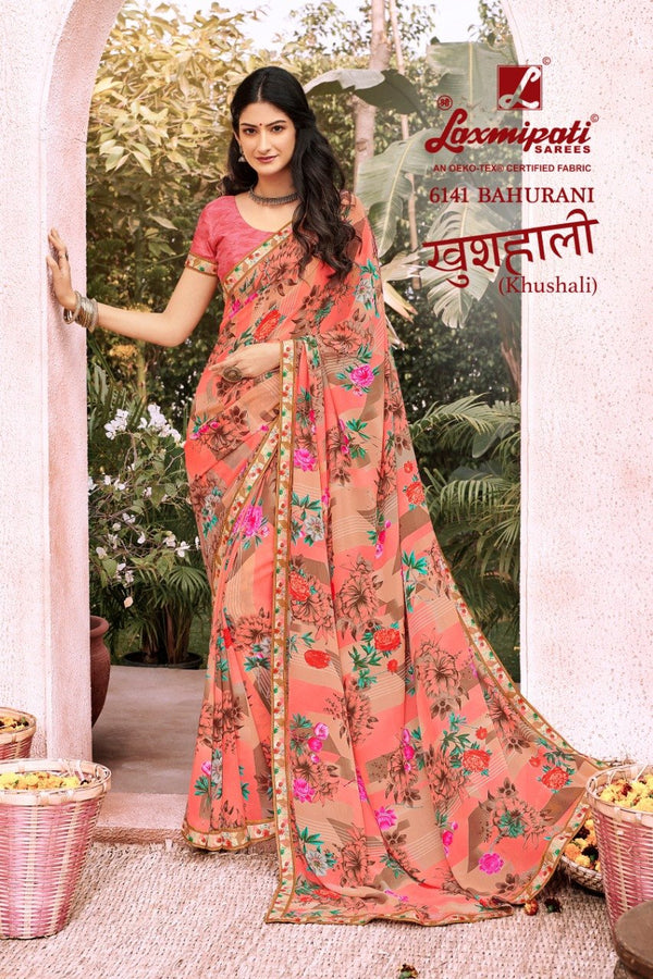 Laxmipati Khushali 6141 Multicolor Georgette Saree