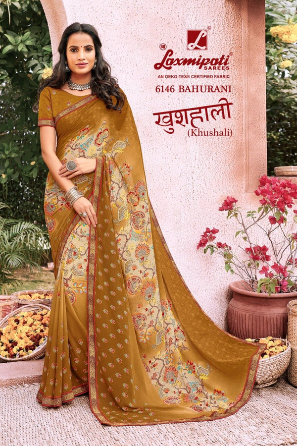 Laxmipati Khushali 6146 Multicolor Georgette Saree