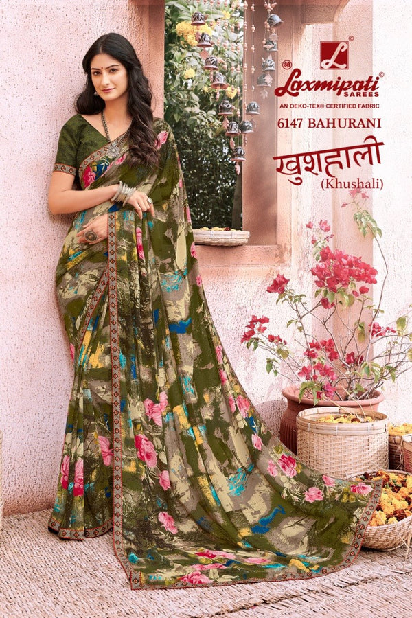 Laxmipati Khushali 6147 Multicolor Georgette Saree