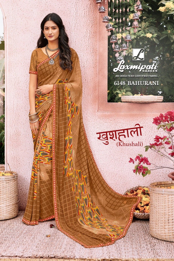 Laxmipati Khushali 6148 Multicolor Georgette Saree