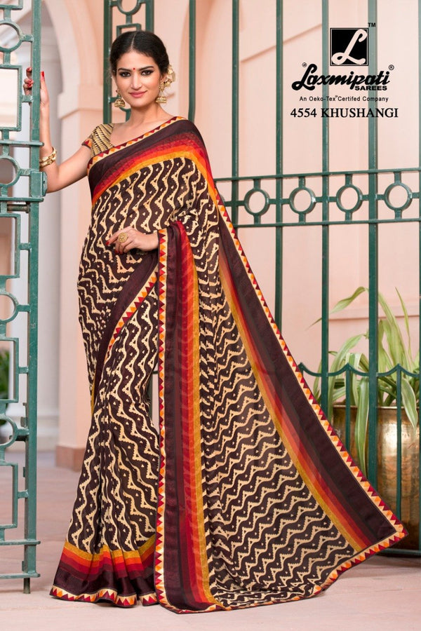 Laxmipati Khushrang 4554 Multicolor Georgette Saree