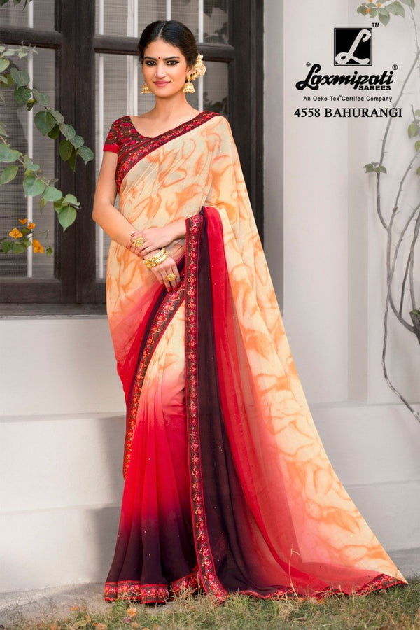 Laxmipati Khushrang 4558 Multicolor Georgette Saree