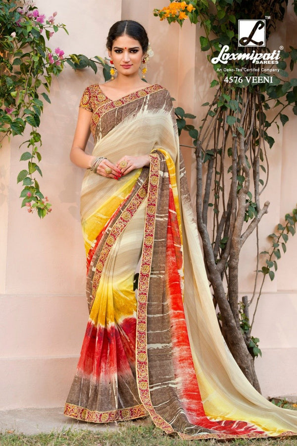 Laxmipati Khushrang 4576 Multicolor Georgette Saree