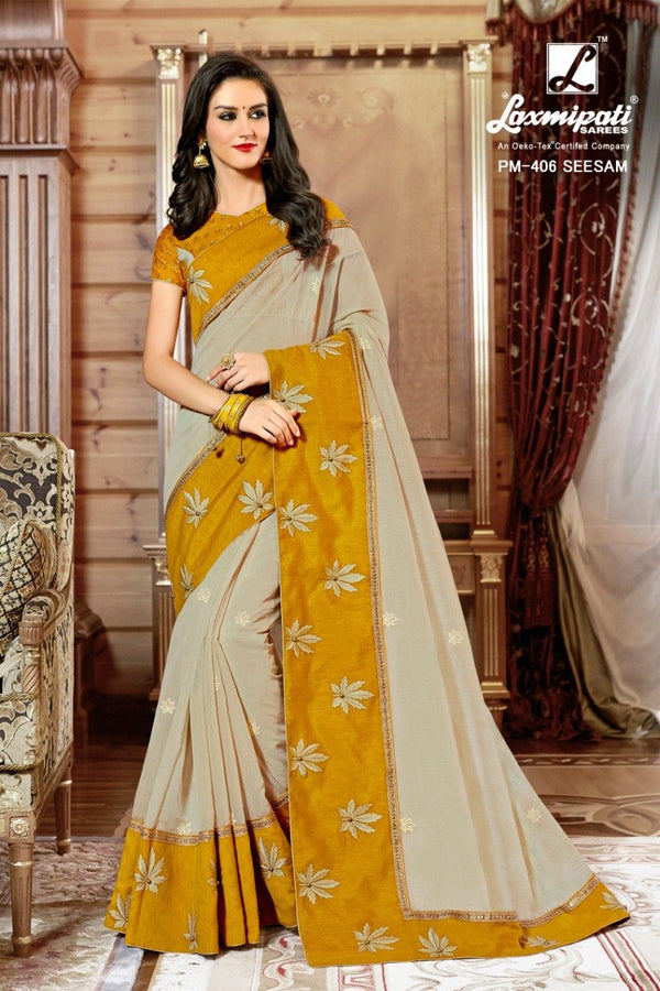 Laxmipati Kilkari Pm-406 Multicolor Cotton Silk Saree