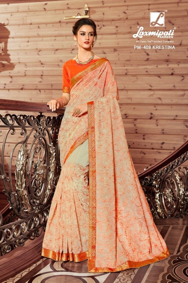 Laxmipati Kilkari Pm-409 Multicolor Cotton Silk Saree