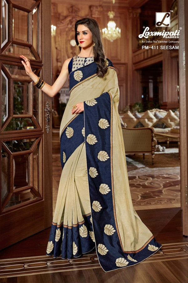 Laxmipati Kilkari Pm-411 Multicolor Cotton Silk Saree