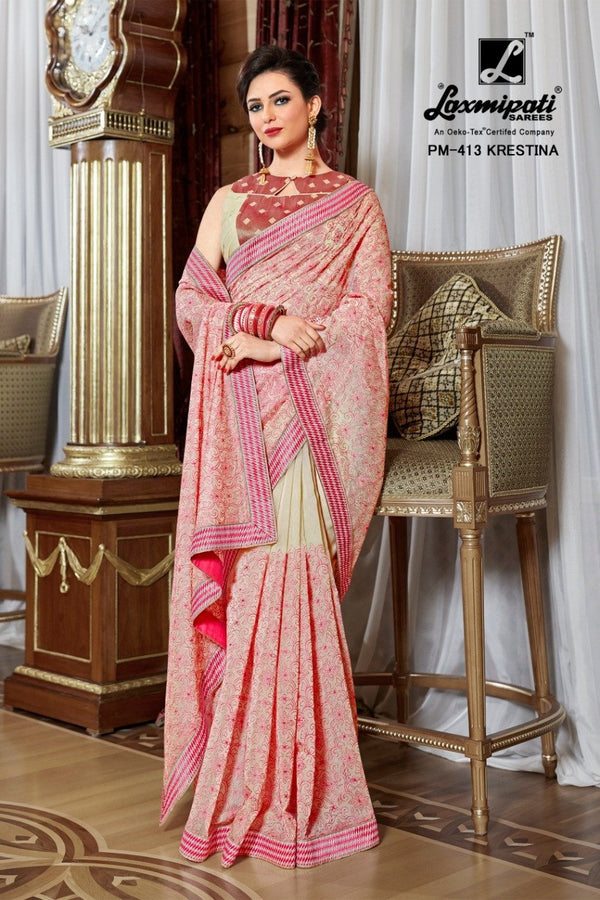 Laxmipati Kilkari Pm-413 Multicolor Cotton Silk Saree