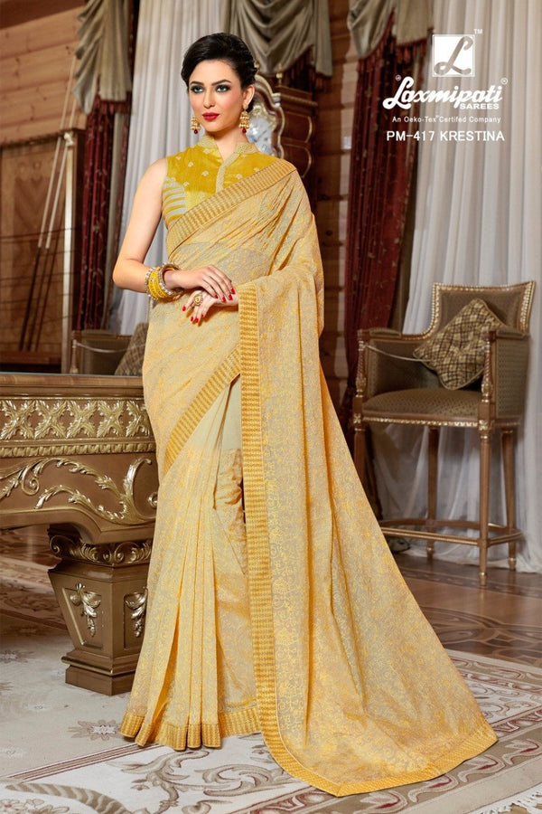 Laxmipati Kilkari Pm-417 Multicolor Cotton Silk Saree