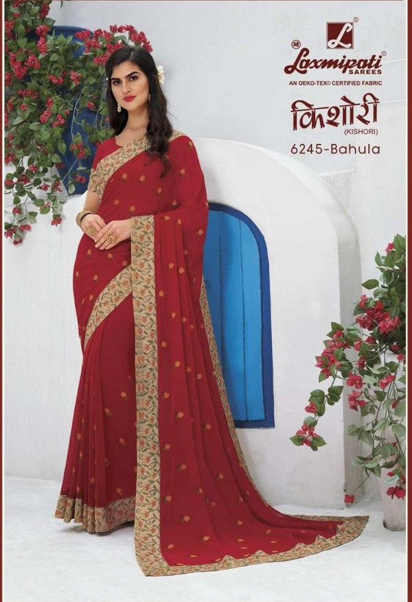 Laxmipati Kishori 6245 Red Georgette Saree