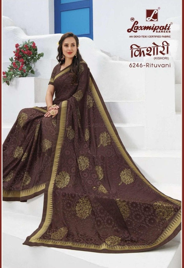 Laxmipati Kishori 6246 Brown Brasso Saree