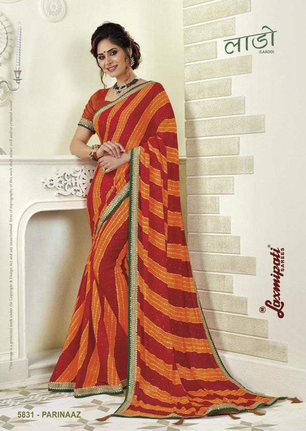 Laxmipati Laado 5831 Multicolor Chiffon Saree