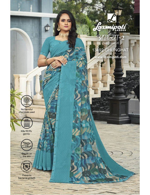 Laxmipati Aadhyaa-2 Pm-13492 Blue Georgette Saree