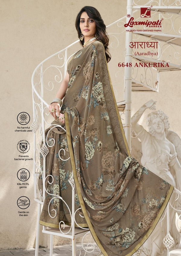 Laxmipati Aaradhya 6648 Brown Georgette Saree