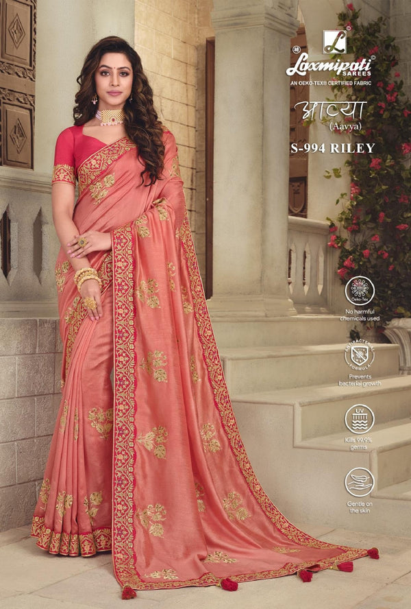 Laxmipati Aavya S-994 Pink Raw Silk Saree