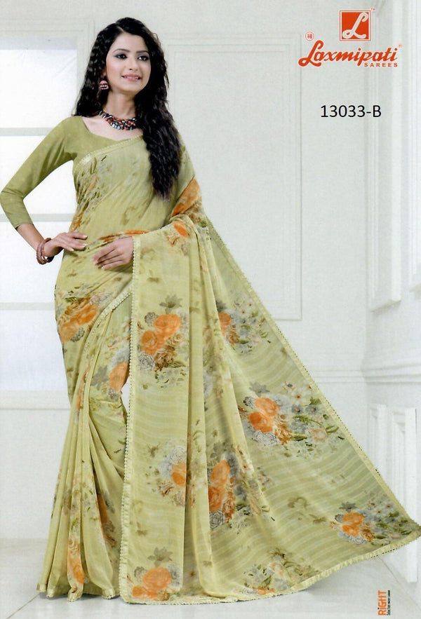 Laxmipati All Time Hit Pm-13033-B Green Georgette Saree