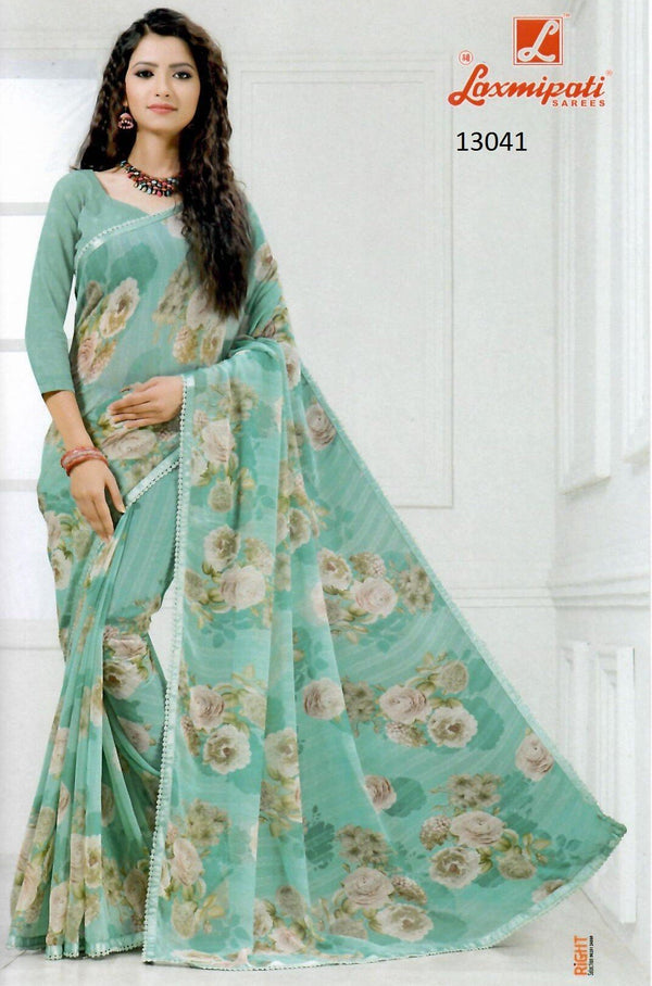 Laxmipati All Time Hit Pm-13041-A Blue Georgette Saree