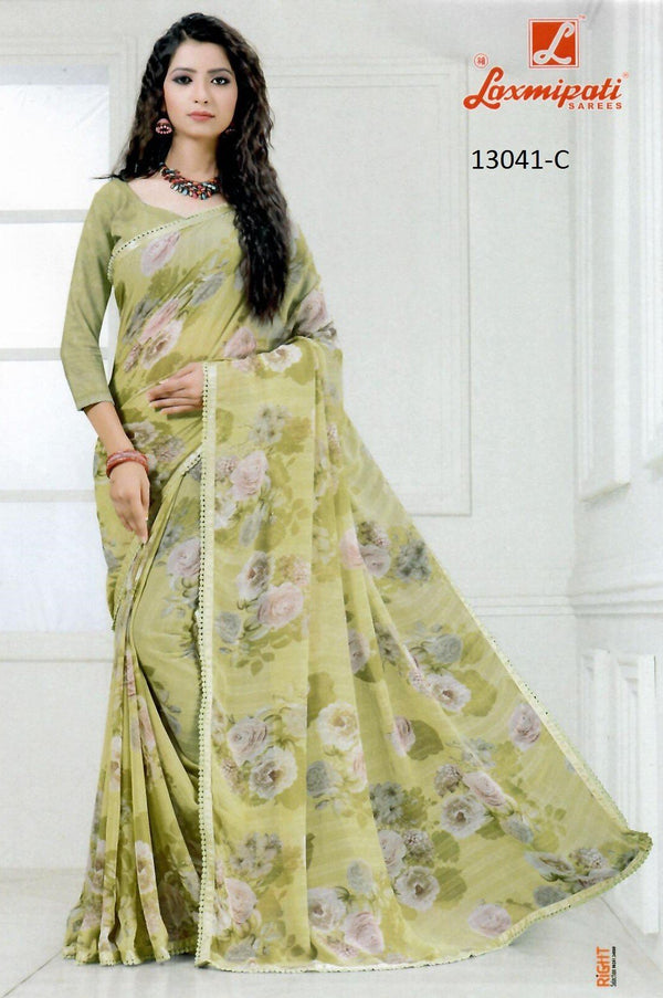 Laxmipati All Time Hit Pm-13041-C Green Georgette Saree