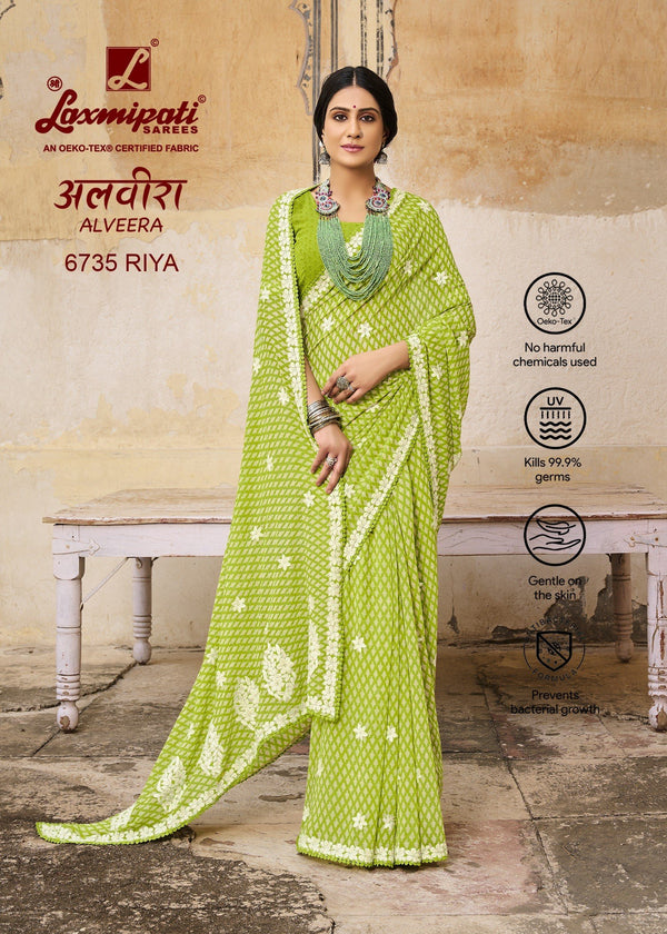 Laxmipati Alveera 6735 Green Georgette Saree