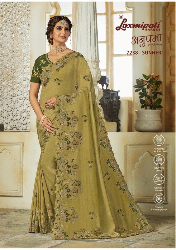 Laxmipati Anupama 7238 Green Vichitra Silk Saree