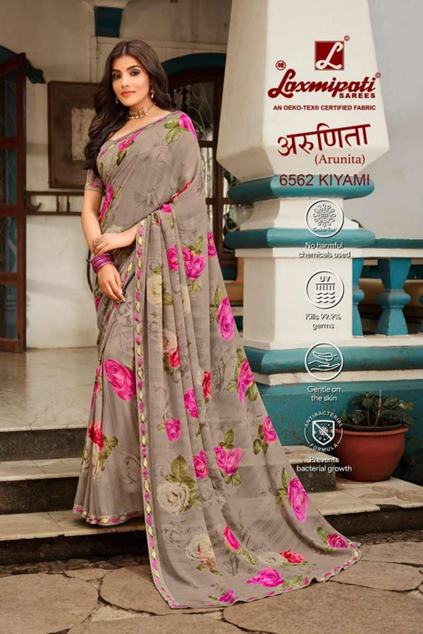 Laxmipati Arunita 6562 Grey Georgette Saree