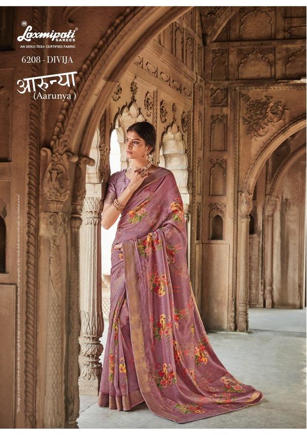 Laxmipati Arunya 6208 Pink Cotton Silk Saree