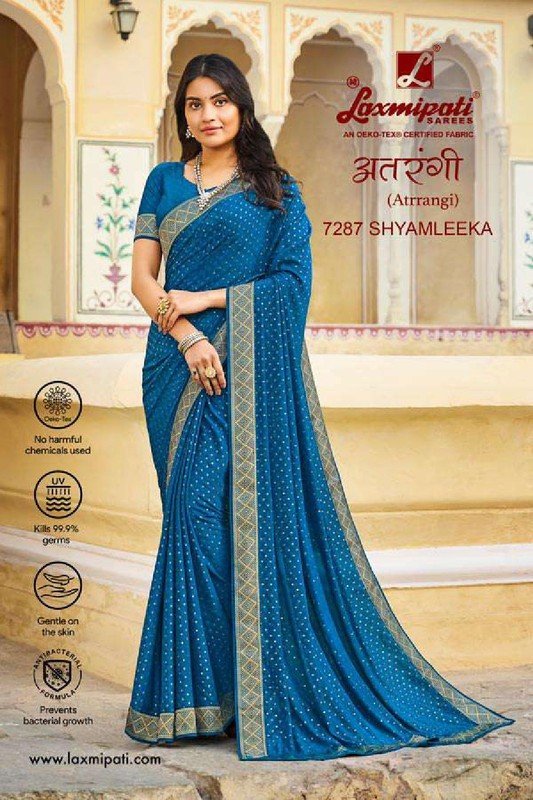 Laxmipati Atrangi 7287 Blue Silk Saree