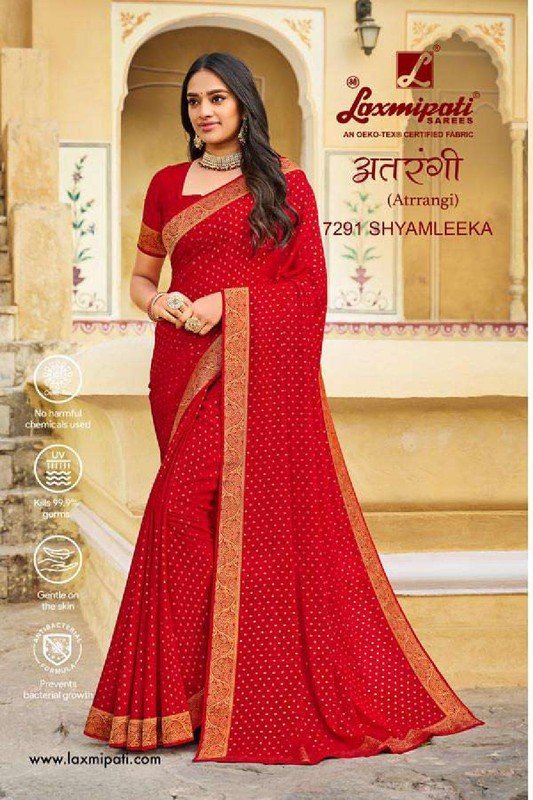 Laxmipati Atrangi 7291 Red Silk Saree