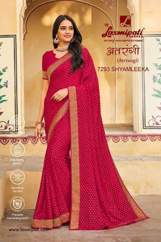 Laxmipati Atrangi 7293 Pink Silk Saree