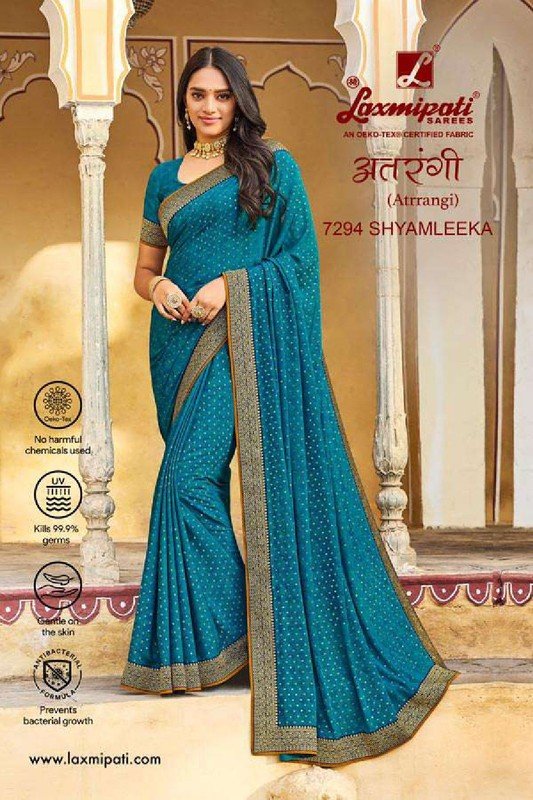 Laxmipati Atrangi 7294 Blue Silk Saree